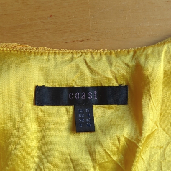 Coast - Sunray pleated yellow midi dress - UK 12 - Picture 5 of 5